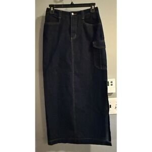Urban Vibe Y2K Denim Skirt Midi Vintage USA Made‎ Women's Size 7